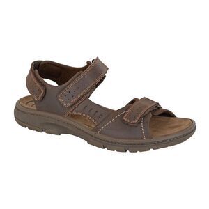 IMAC Mens Waxy Leather Triple Strap Sandals / Brown